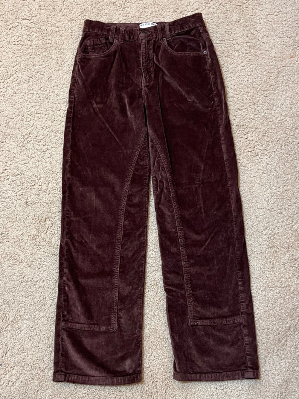 We The Free Risk Taker High Rise Straight Corduroy Pants in Deep Brown